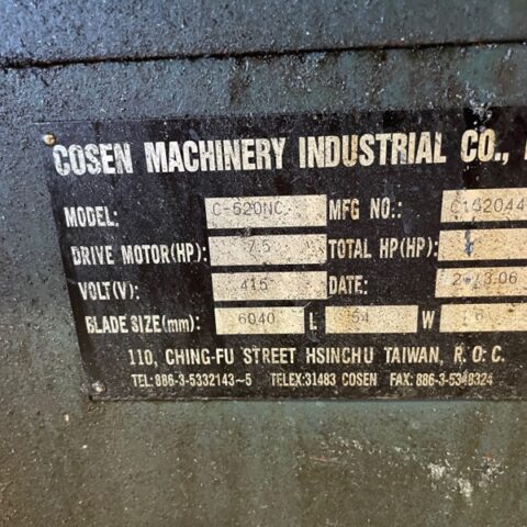 Used Cosen C520NC Automatic Bandsaw 520mm - Image 7