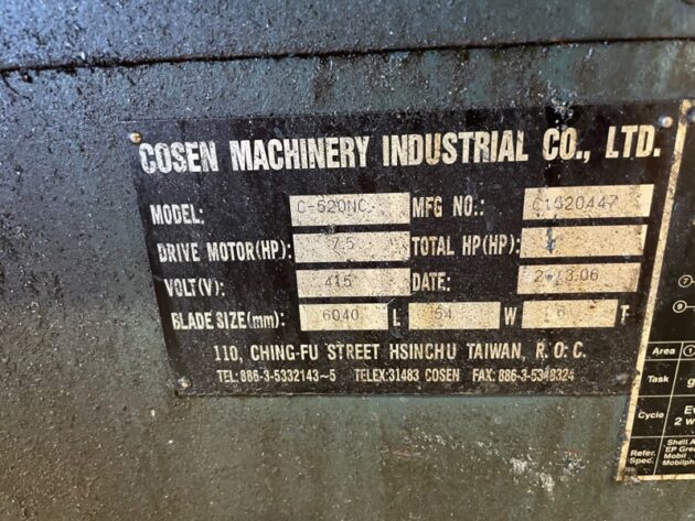Used Cosen C520NC Automatic Bandsaw 520mm - Image 7