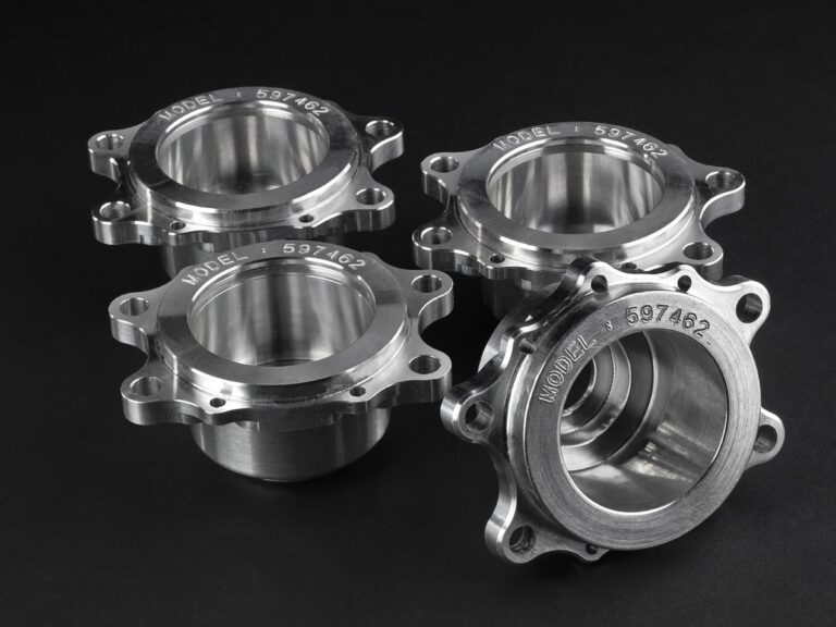 Dot peen model number on flanges