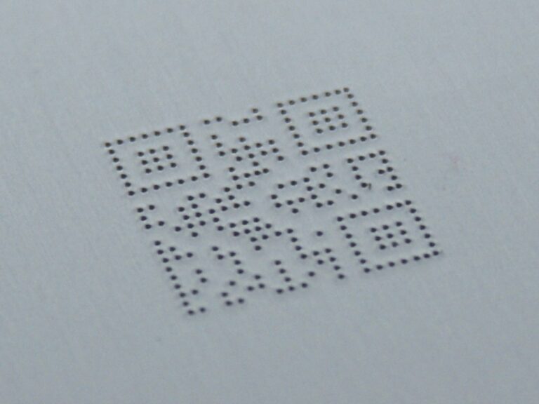 Dot peen QR code